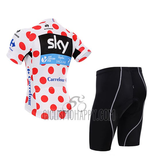 Sky Lider Cycling Jersey Bib Short 2015 Men Short Sleeve White and Red